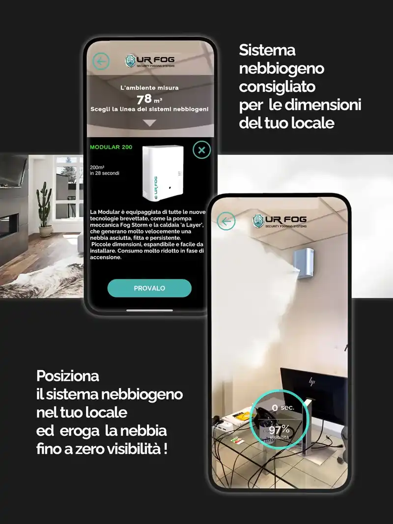 App UR Fog - Dashboard monitoraggio e statistiche sistemi di sicurezza